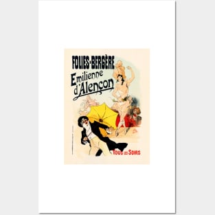 FOLIES BERGERE Emilienne d' Alencon Vintage French Jules Cheret Posters and Art